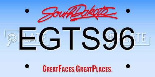 EGTS96 South Dakota License Plate
