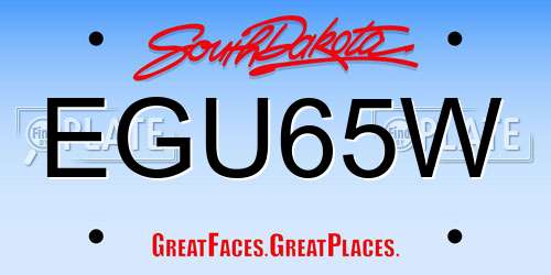 EGU65W South Dakota License Plate