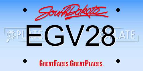 EGV28 South Dakota License Plate