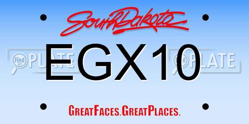 EGX10 South Dakota License Plate