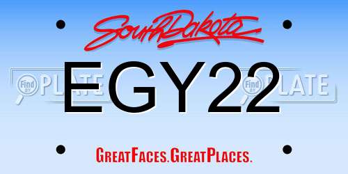 EGY22 South Dakota License Plate