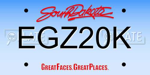 EGZ20K South Dakota License Plate