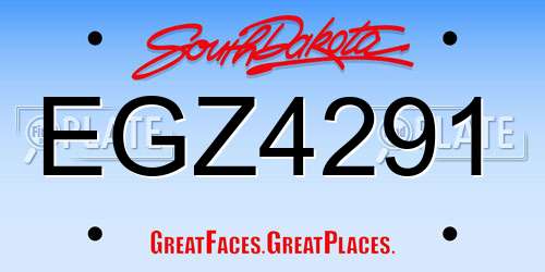 EGZ4291 South Dakota License Plate