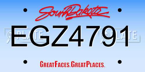 EGZ4791 South Dakota License Plate