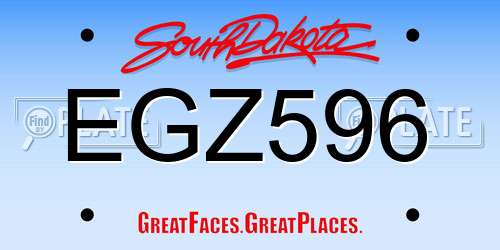 EGZ596 South Dakota License Plate