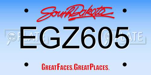 EGZ605 South Dakota License Plate