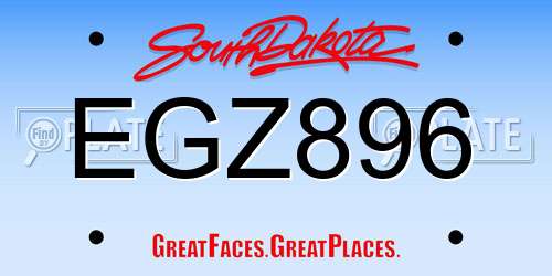 EGZ896 South Dakota License Plate
