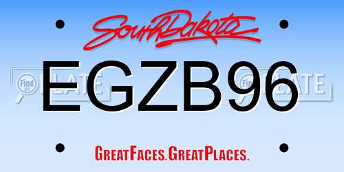 EGZB96 South Dakota License Plate