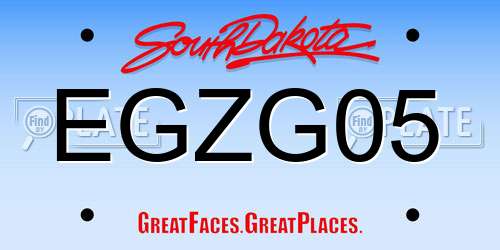 EGZG05 South Dakota License Plate