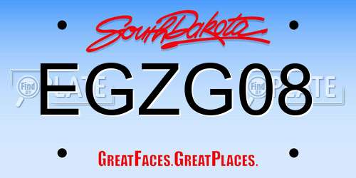 EGZG08 South Dakota License Plate