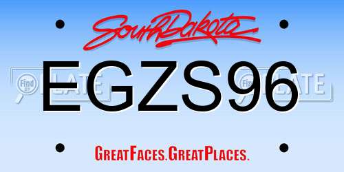 EGZS96 South Dakota License Plate