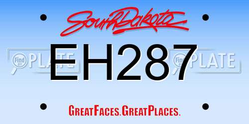 EH287 South Dakota License Plate