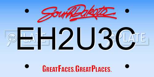 EH2U3C South Dakota License Plate