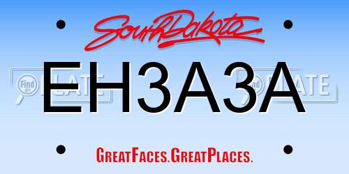 EH3A3A South Dakota License Plate