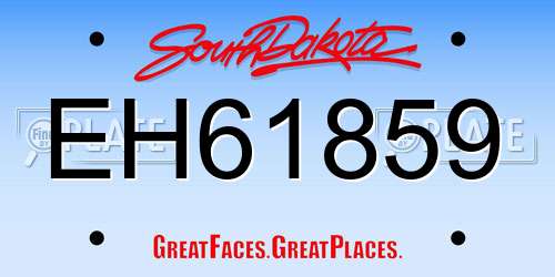 EH61859 South Dakota License Plate