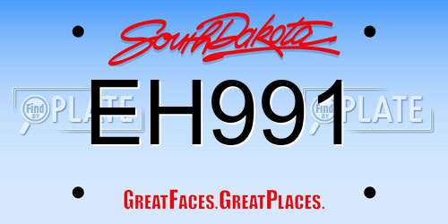 EH991 South Dakota License Plate