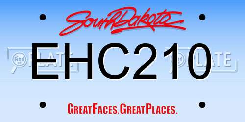 EHC210 South Dakota License Plate