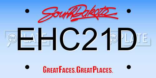 EHC21D South Dakota License Plate