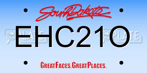EHC21O South Dakota License Plate