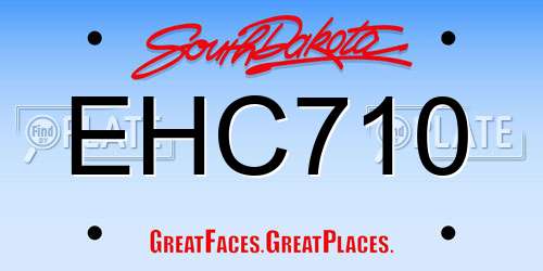 EHC710 South Dakota License Plate