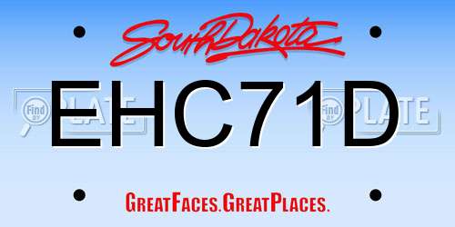 EHC71D South Dakota License Plate