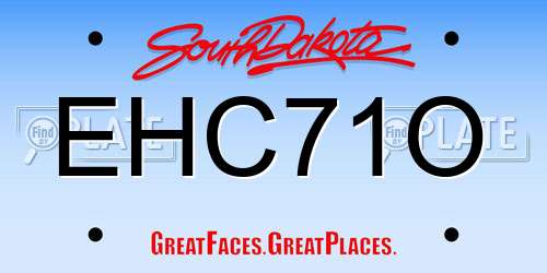 EHC71O South Dakota License Plate