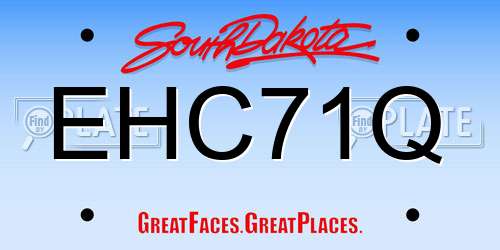 EHC71Q South Dakota License Plate