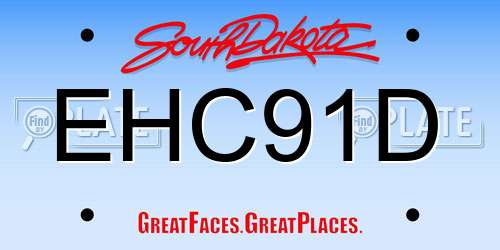 EHC91D South Dakota License Plate