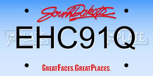 EHC91Q South Dakota License Plate