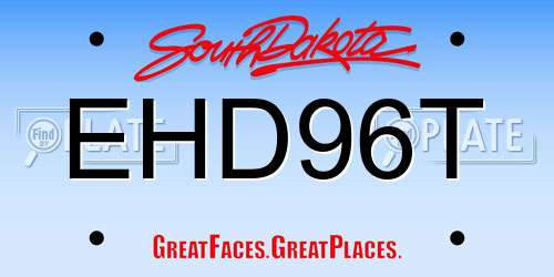 EHD96T South Dakota License Plate