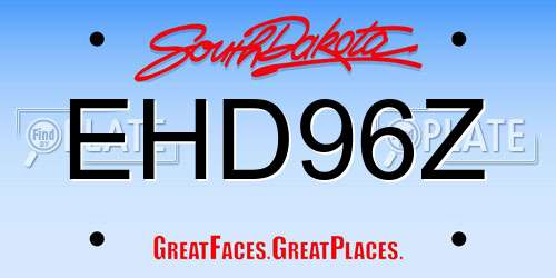 EHD96Z South Dakota License Plate