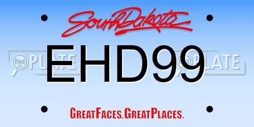 EHD99 South Dakota License Plate