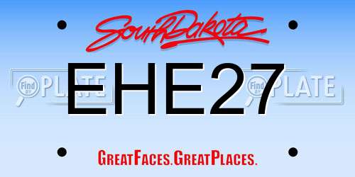 EHE27 South Dakota License Plate