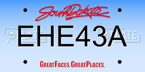 EHE43A South Dakota License Plate