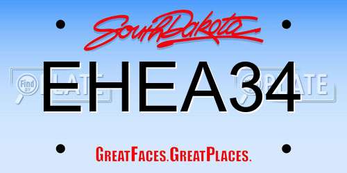 EHEA34 South Dakota License Plate