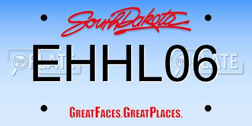 EHHL06 South Dakota License Plate