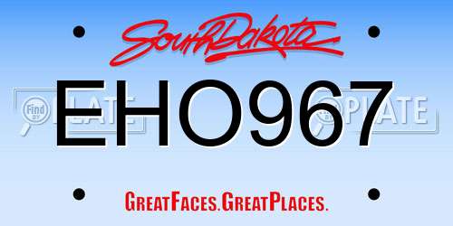 EHO967 South Dakota License Plate