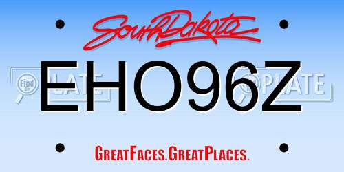 EHO96Z South Dakota License Plate