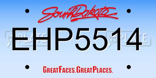 EHP5514 South Dakota License Plate