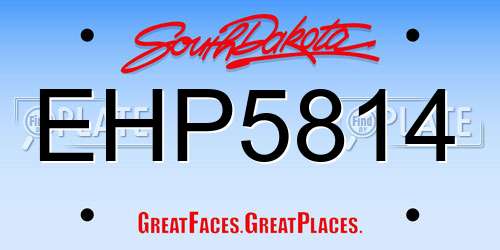 EHP5814 South Dakota License Plate