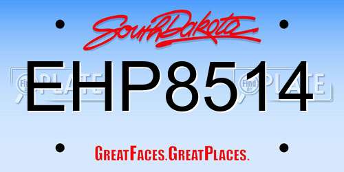 EHP8514 South Dakota License Plate