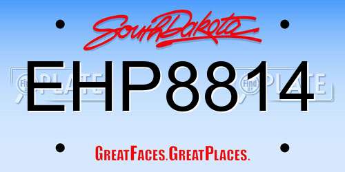 EHP8814 South Dakota License Plate