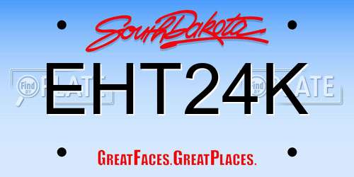 EHT24K South Dakota License Plate