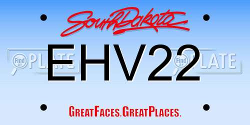 EHV22 South Dakota License Plate