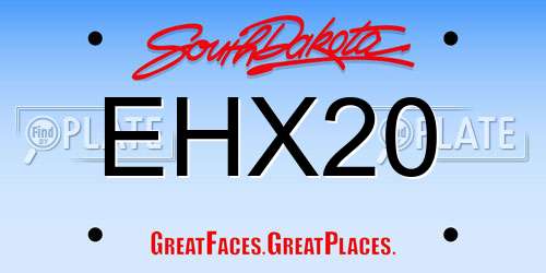 EHX20 South Dakota License Plate
