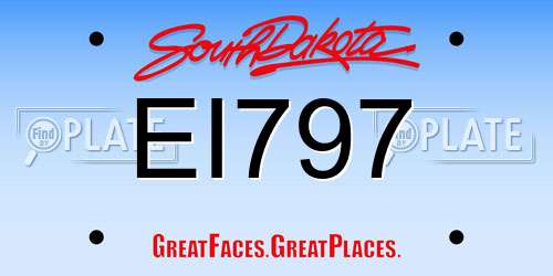EI797 South Dakota License Plate