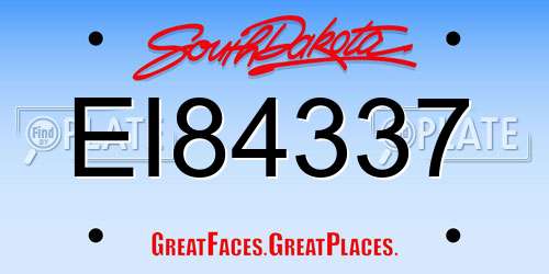 EI84337 South Dakota License Plate