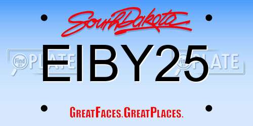 EIBY25 South Dakota License Plate