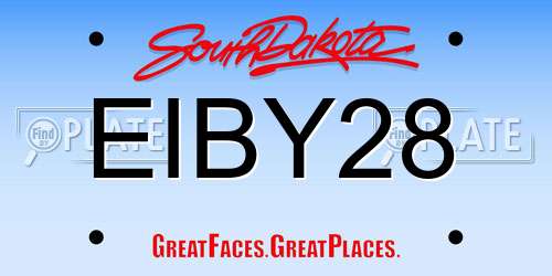 EIBY28 South Dakota License Plate