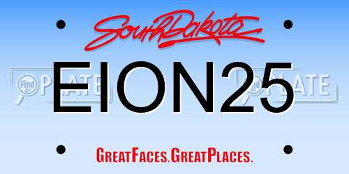 EION25 South Dakota License Plate